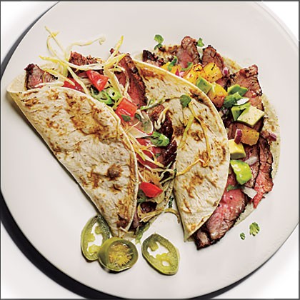 Flank steak tacos