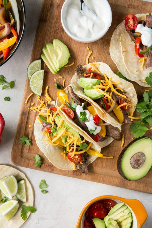Flank steak tacos
