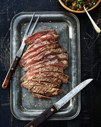 Flank steak with herbed salsa