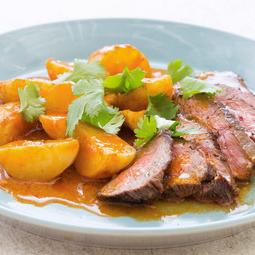 Flank steak with red curry potatoes