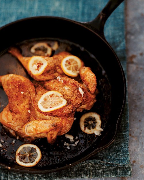 Flat roast chicken