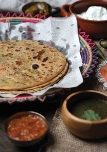 Flatbread stuffed with potatoes (Aaloo paratha)
