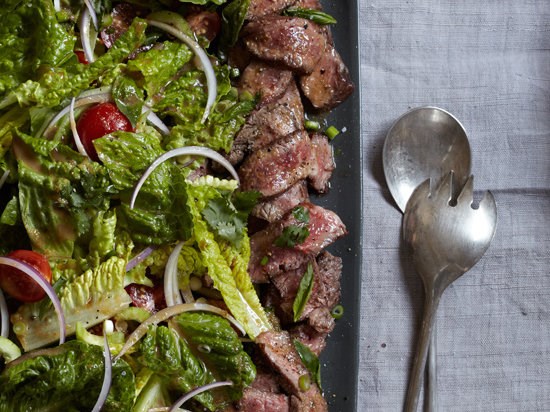 Flatiron steak salad with Thai dressing