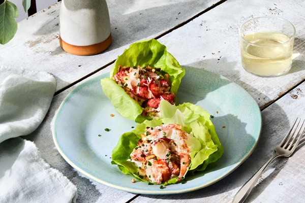 Flip-side lobster lettuce wraps