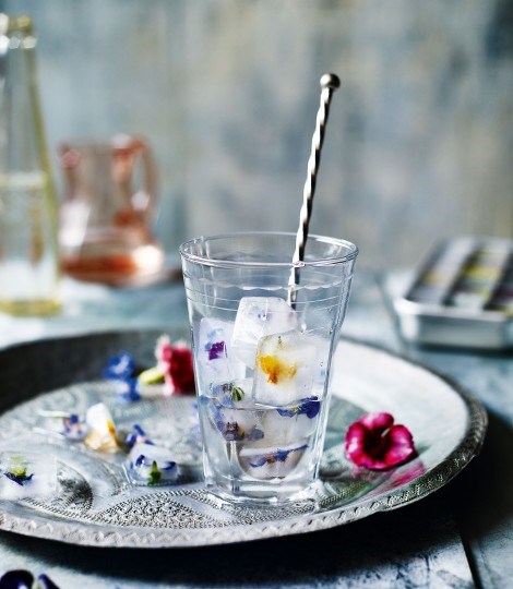 Floral ice cubes