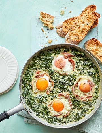 Florentine spinach poached eggs