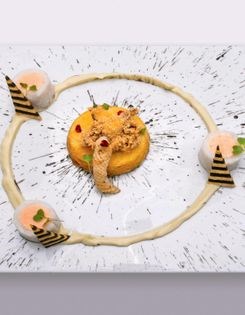 Flounder ballotine with cauliflower purée