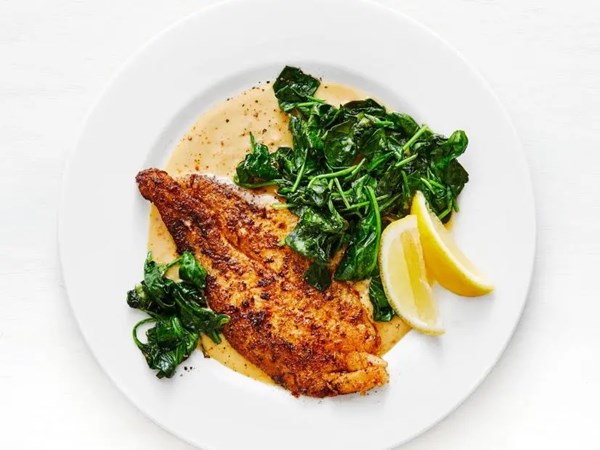Flounder with Creole mustard sauce 