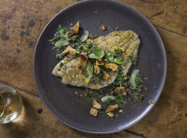 Flounder with lemon-caper sauce