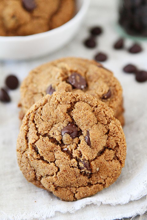 Flourless almond butter chocolate chip cookies