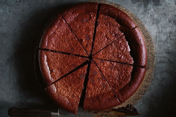 Flourless chocolate, hazelnut and espresso cake