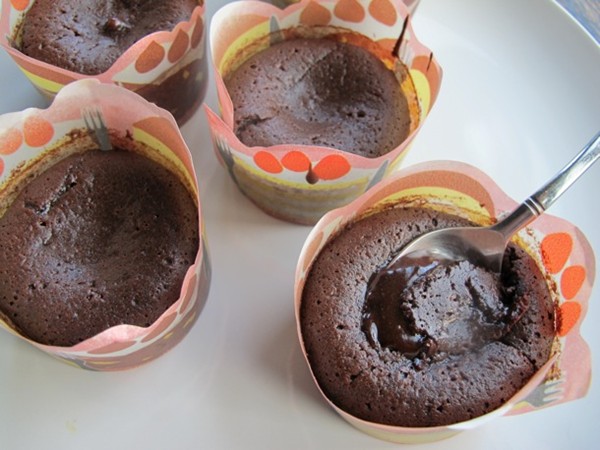 Flourless chocolate lava cakes
