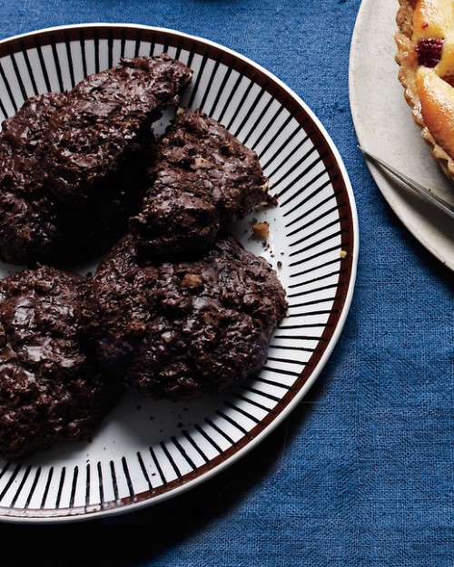 Flourless chocolate-macadamia cookies