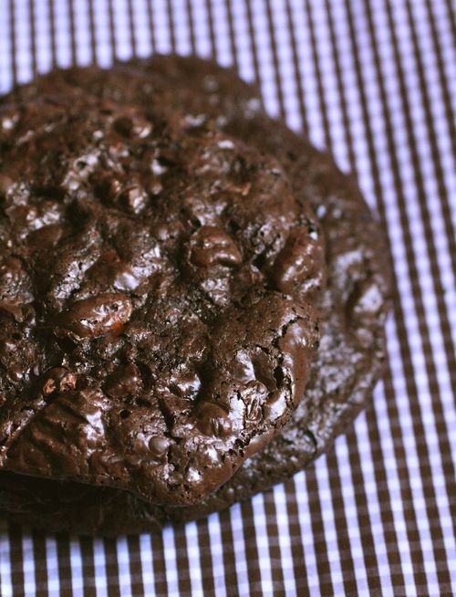 Flourless double-chocolate cookies