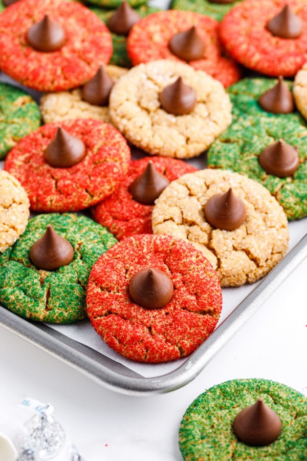 Flourless peanut butter Kiss cookies