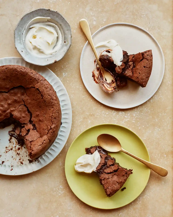Flourless sour cherry and chocolate cake