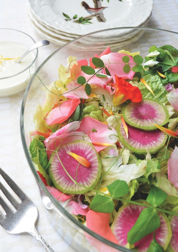 Flower petal salad