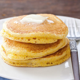 Fluffy cornmeal pancakes
