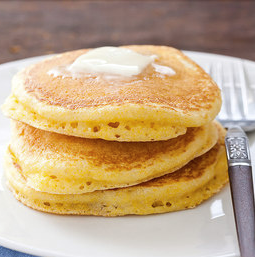 Fluffy cornmeal pancakes