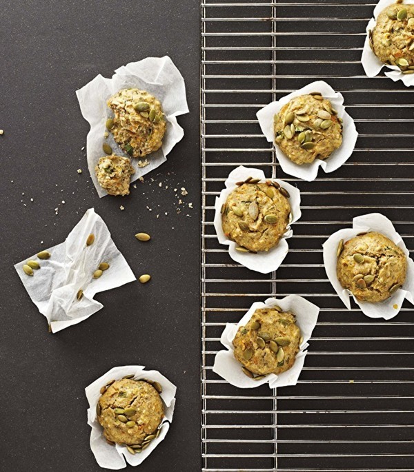 Fluffy squash and chia muffins