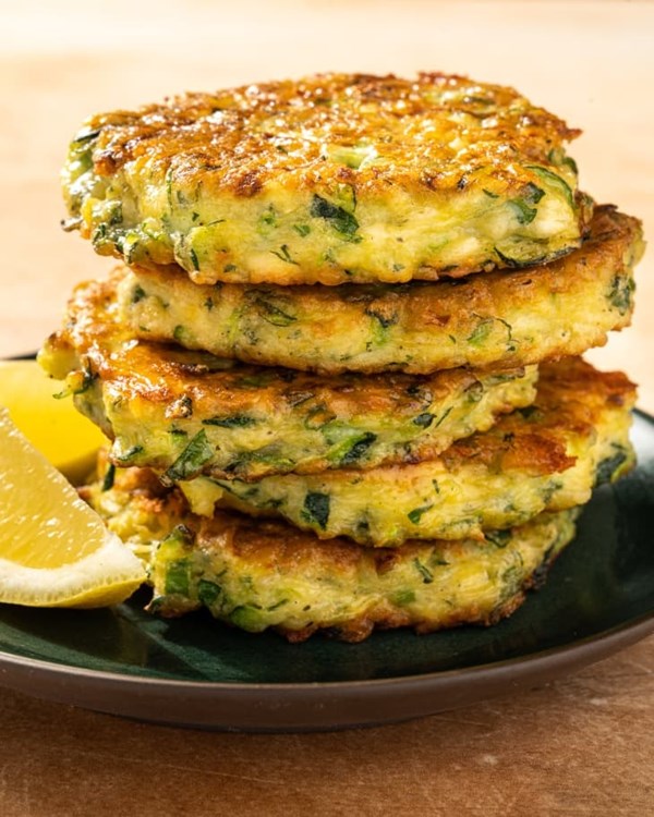 Fluffy zucchini pancakes