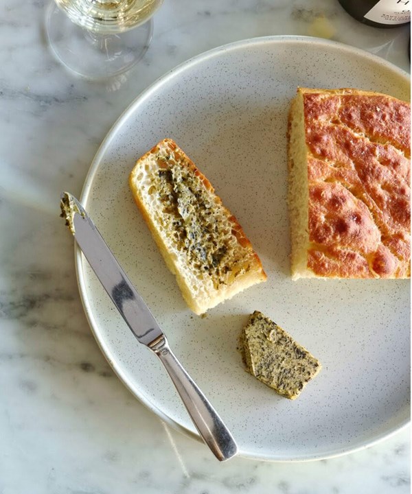 Focaccia with nori butter