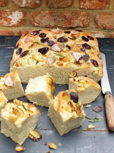 Focaccia with potato and rosemary topping