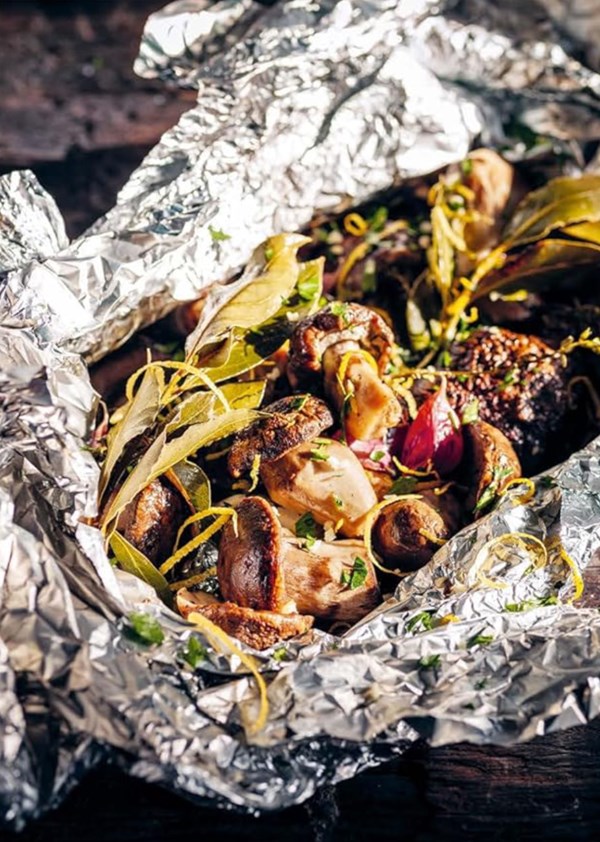 Foil-baked wild mushrooms