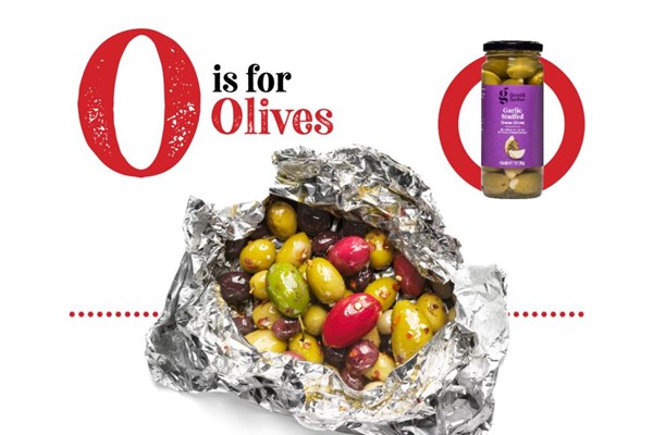 Foil-packet grilled olives
