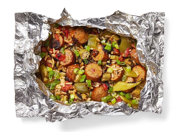 Foil-packet jambalaya 