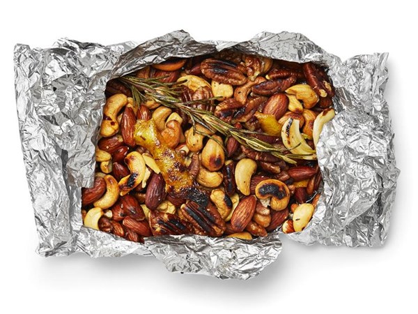 Foil-packet spiced nuts