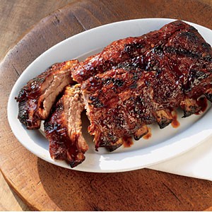 Foil-wrapped baby back ribs