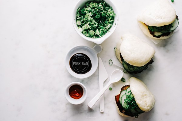 Fold over steamed bao