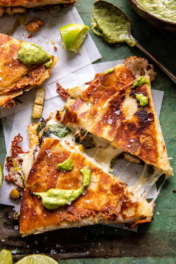 Folded crispy Cuban chicken wraps