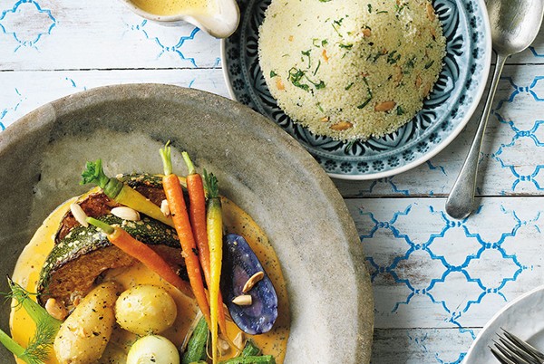 Foot of the mountain couscous with garden vegetables