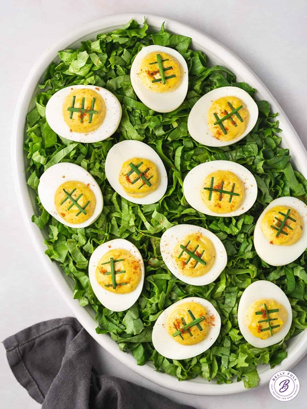 Football deviled eggs