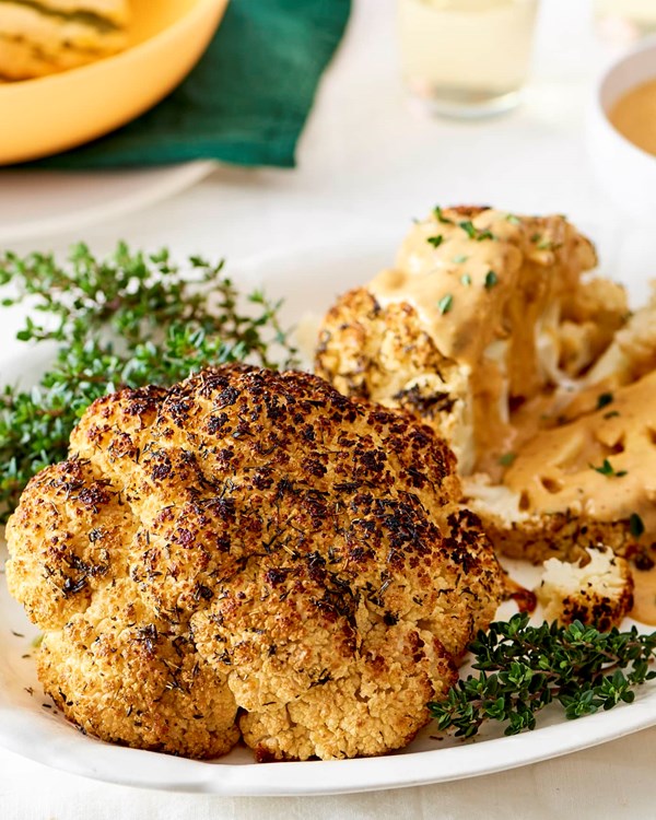 For perfectly seasoned roasted cauliflower, brine it whole