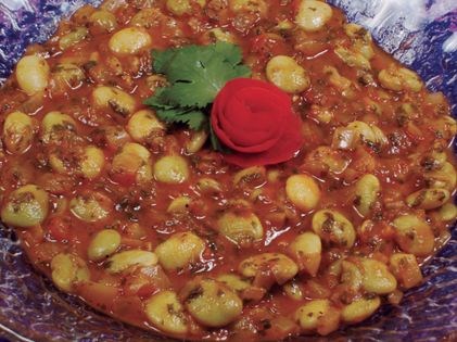 Fordhook lima beans with cilantro (Fassolia bi zeyt)