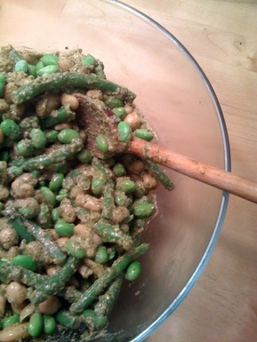 Four bean pesto summer salad