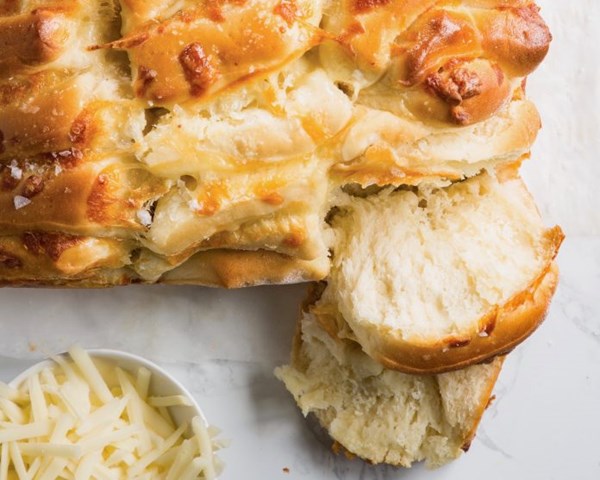 Four-cheese pull-apart milk bread