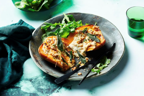 Four-cheese roasted butternut pumpkin