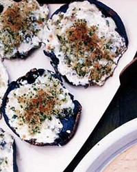 Four-cheese stuffed portobellos