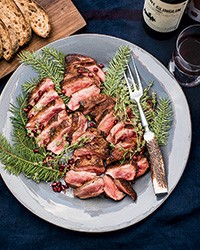 Four-spice duck breasts with carrots