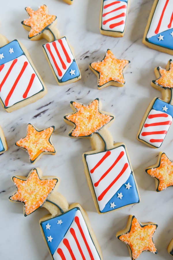 Fourth of July fireworks cookies