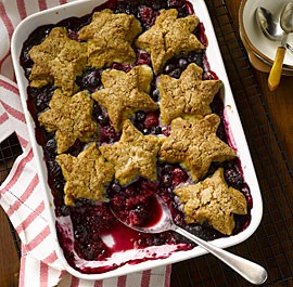Fourth of July mixed berry cobbler