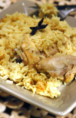 Fragrant rice cooked with chicken (Chicken pulao)