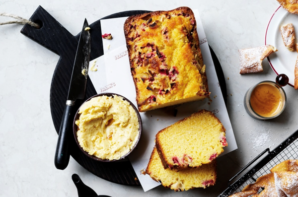 Frank's fruit and corn loaf with whipped maple butter