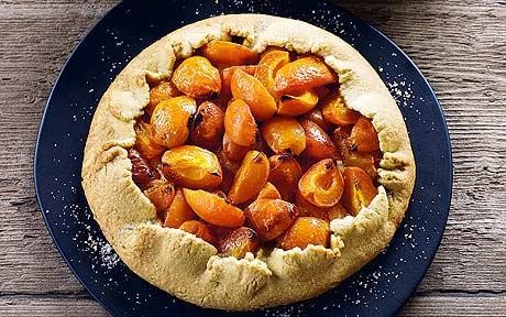 Free-form apricot tart