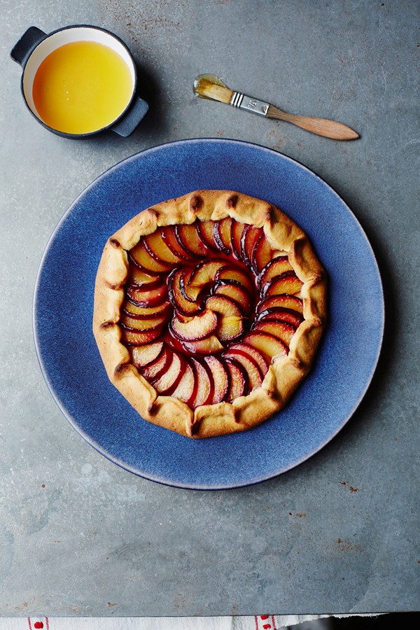 Free-form plum tart