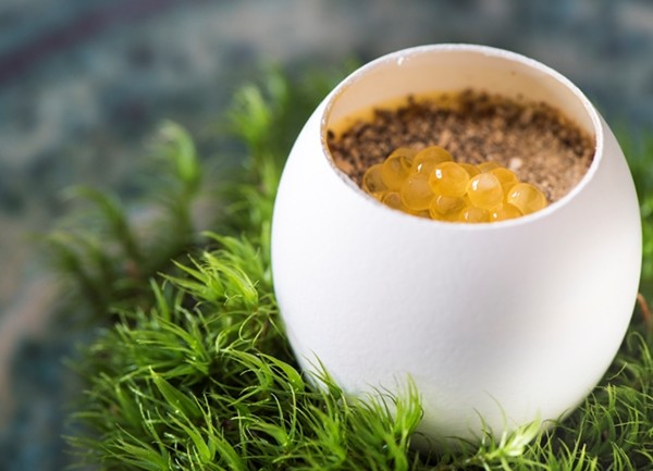 Free-range egg with dried true morels and char caviar
